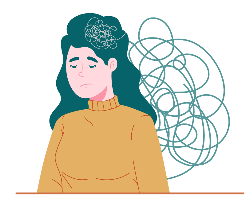 Verknotete Gesundheitsgedanken – Illustration